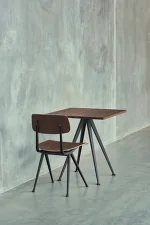 Stůl Pyramid Table 21, Ø70 x 74 cm, black steel / smoked oak