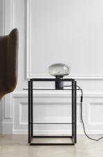 Stolní lampa Karl-Johan Table Lamp, Black Marquina w. Smoked Glass