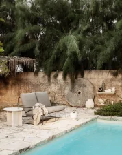 Outdorová sofa Desert Dolce 2-seater, black/dark sand