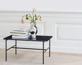 Konferenční stolek Rebar 80 cm x 49 cm, soft black/marble