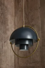 Závěsná lampa Multi-Lite Small, midnight blue/brass