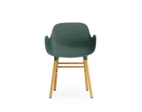 Židle Form s područkami, green/oak