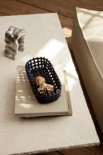 Košík Ceramic Basket Oval, blue