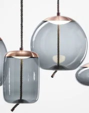 Závěsné svítidlo Knot Sfera PC1016, smoke grey / copper
