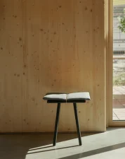 Stolička s podsedákem Georg, light grey / black oak