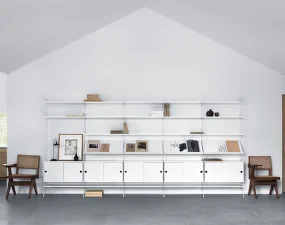 Policová sestava String Living Room S, oak/black