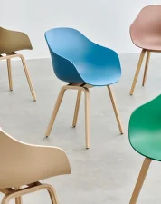 Židle AAC 222 Lacquered Oak Veneer, azure blue
