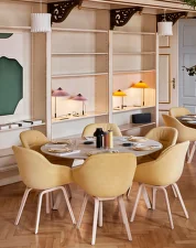 Stolní lampa Matin 300, polished brass / yellow