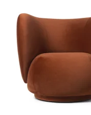 Lounge chair Rico Rich Velvet, rust