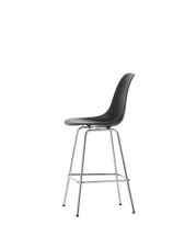 Barová židle Eames Plastic Low, deep black/chrome