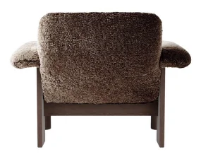 Křeslo Brasilia Low Back, Sheepskin sahara/dark stained oak