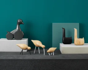 Dřevěný ptáček Shorebird, malý, přírodní