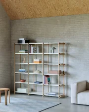 Policový systém Woody High, almond white