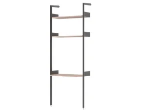 Policová sestava Rombe IF2 s pracovní deskou, anthracite/lacquered walnut