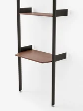 Policová sestava Rombe IF2 s pracovní deskou, anthracite/lacquered walnut