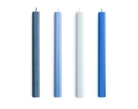 Svíčky Hexagon Candle set 4ks, blues