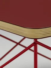 Occasional Table LTR Linoleum Dark Brick, Eames classic red