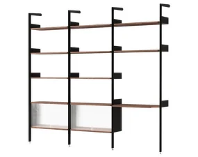 Policová sestava Rombe Konfigurace J, anthracite/lacquered walnut