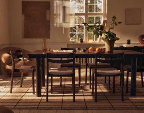 Jídelní židle Boda Rugged Bouclé, dark stained beech/natural