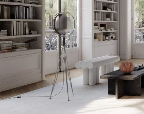 Stojací lampa Pearl, chrome