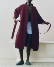 Župan Waffle Bathrobe, burgundy