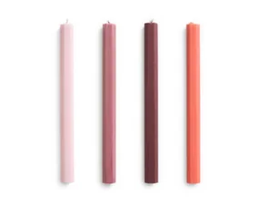 Svíčky Hexagon Candle set 4ks, berry
