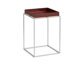 Stolek Tray Table 30x30 High, chocolate high gloss / silicone coated steel