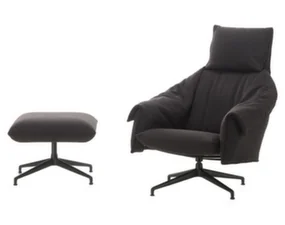 Křeslo Bascule Highback s otomanem, Cento / truffle / black