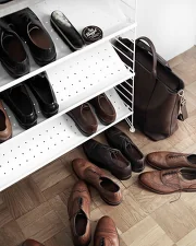 Police String Shoe Shelf Metal 58 x 30, black