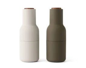 Mlýnky na sůl a pepř Bottle, set 2ks, hunting green/beige, walnut lid