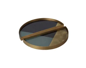 Tác Glass Valet Tray Round, geometric