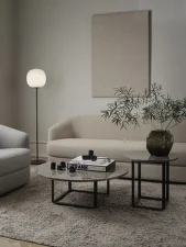 Konferenční stolek Florence Coffee Table Ø90, black Marquina marble / black