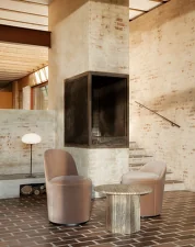 Stolek Epic Ø 60, warm taupe travertine