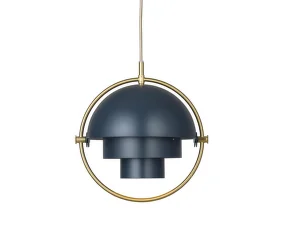 Závěsná lampa Multi-Lite Small, midnight blue/brass