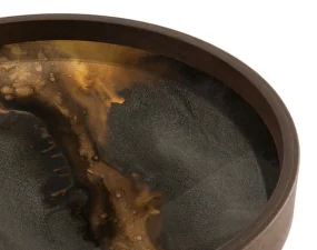 Tác Glass Tray Round, Bronze Organic