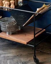 Vozík Alima Trolley NDS1, Matt Black/Lacquered Walnut