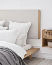 Čelo postele Haven 186, oiled oak/ Pure beige