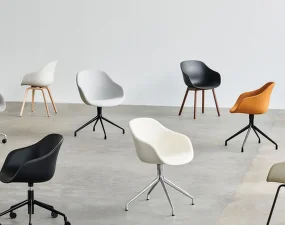 Židle AAC 220 Black Powder Coated Alu Swivel, Melange cream