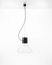 Závěsná lampa Muffins WOOD 05P PC865, clear / black stained oak