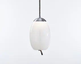Závěsné svítidlo Knot Small Uovo PC1036, opaline / stainless steel
