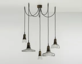 Závěsné svítidlo Shadows Set Free PC891, smoke brown / walnut
