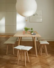 Lavice s podsedákem Georg, linen / oak