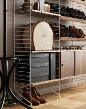 Policová sestava String Living Room H, oak/black