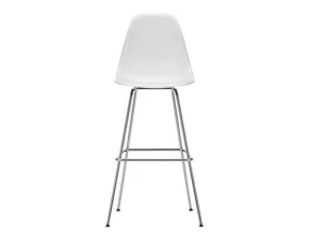Barová židle Eames Plastic High, cotton white/chrome