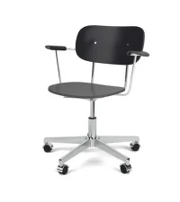 Kancelářská židle Co Task Chair s područkami, polished aluminium/black oak