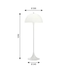 Stojací lampa Panthella, white opal acryl