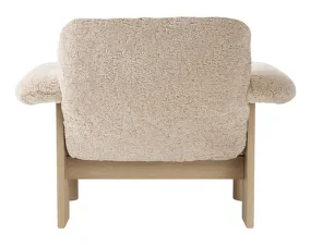 Křeslo Brasilia Low Back, Sheepskin nature/natural oak