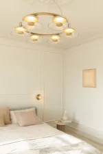 Závěsné svítidlo Blossi 6, nordic gold