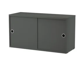 Komoda String Cabinet With Sliding Doors 78 x 30, dark grey
