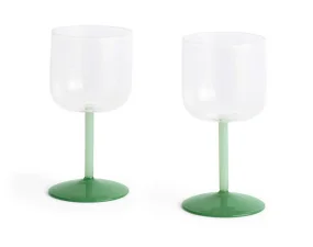 Sklenice na víno Tint 2 ks, clear, jade light green and jade dark green